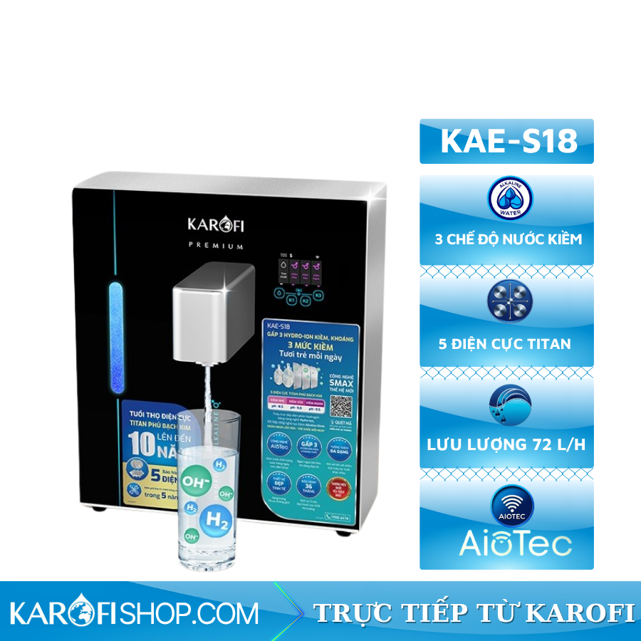Máy chuyển đổi Hydro-ion kiềm Karofi KAE-S18