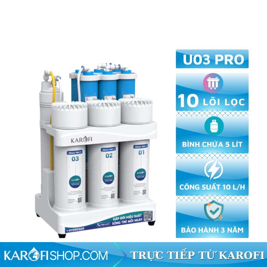 Máy lọc nước RO Karofi KAQ-U03 Pro
